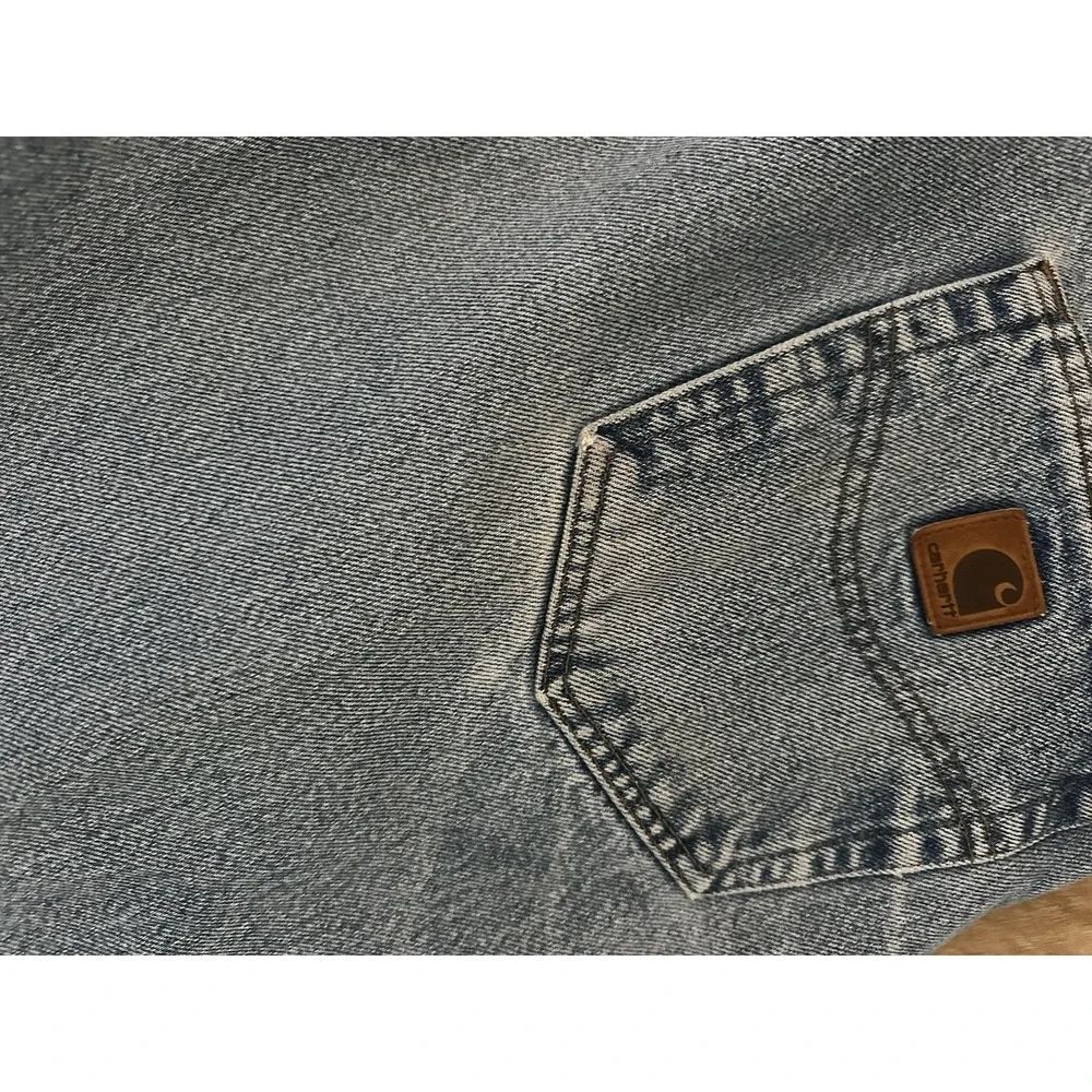 Carhartt Work Jean 42x32 Relaxed Fit Distressed Utility Workwear Carpenter Denim
